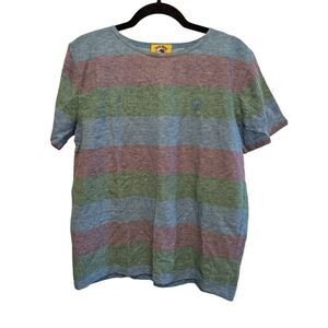 Vintage Duck Head Striped Embroidered Logo T-Shirt Men's Size Large